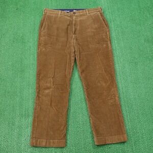 ROUNDTREE & YORKE CORECOMFORT WAISTBAND BROWN CORDUROY PANTS MENS 36X30 (36X28)